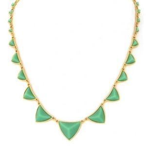 House of Harlow green pyramid station necklace.